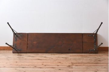 天板一枚板!古材をリメイクした鉄脚テーブル(1)