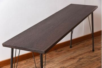  天板一枚板!古材をリメイクした鉄脚テーブル(2)