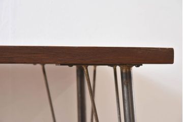  天板一枚板!古材をリメイクした鉄脚テーブル(2)