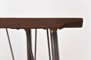  天板一枚板!古材をリメイクした鉄脚テーブル(2)