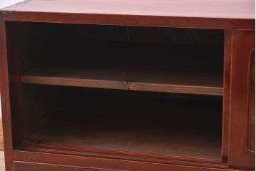 アンティーク家具　和製アンティーク　漆塗り!前面欅材の時代箪笥ローボード(3)