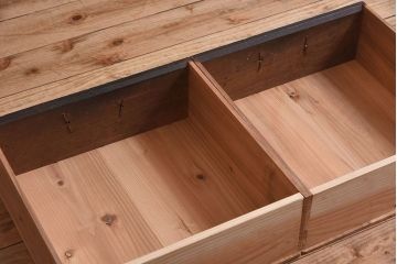 アンティーク家具　古民具・骨董　三尺　明治大正期　重厚な鉄脚付き!水屋箪笥サイドボード(1)