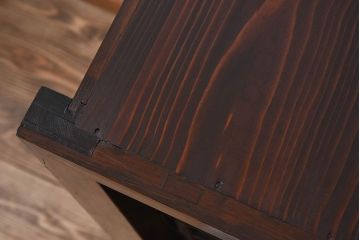 アンティーク家具　古民具・骨董　三尺　明治大正期　重厚な鉄脚付き!水屋箪笥サイドボード(1)