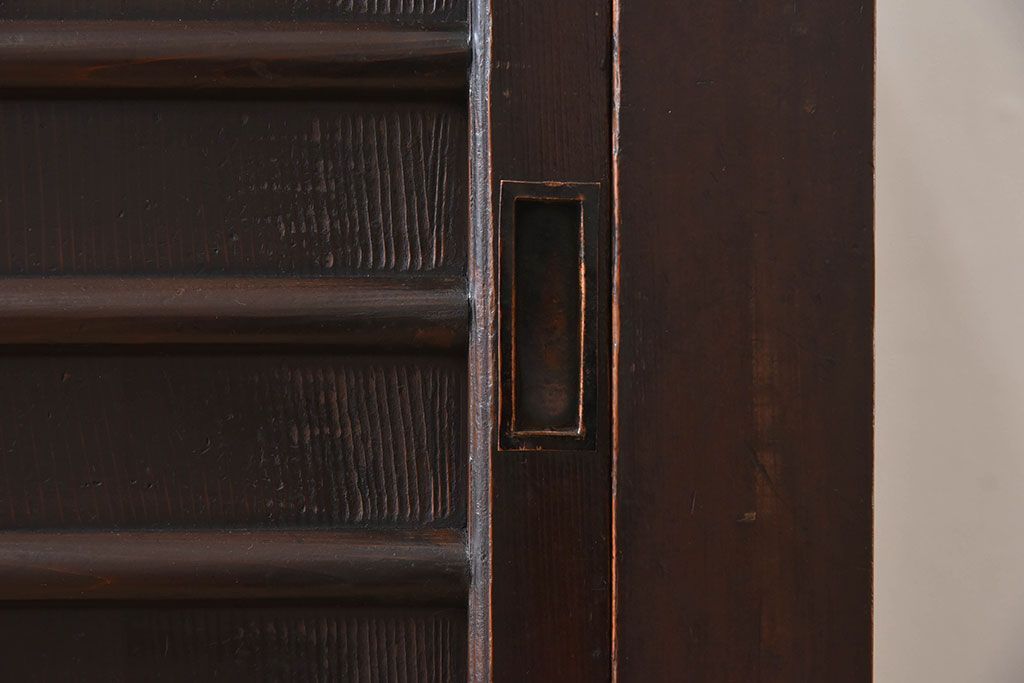 アンティーク家具　古民具・骨董　三尺　明治大正期　重厚な鉄脚付き!水屋箪笥サイドボード(1)