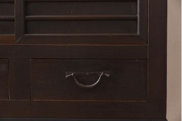 アンティーク家具　古民具・骨董　三尺　明治大正期　重厚な鉄脚付き!水屋箪笥サイドボード(1)