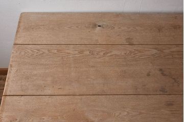 アンティーク家具　極厚天板　ナラ材製　木味　大きなアンティーク作業台(ダイニングテーブル)