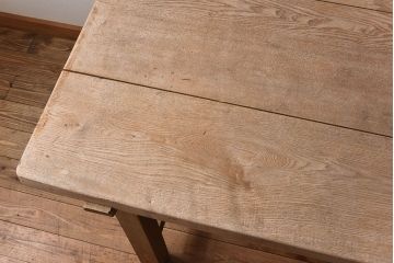 アンティーク家具　極厚天板　ナラ材製　木味　大きなアンティーク作業台(ダイニングテーブル)