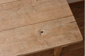 アンティーク家具　極厚天板　ナラ材製　木味　大きなアンティーク作業台(ダイニングテーブル)