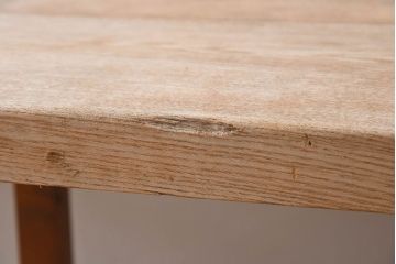 アンティーク家具　極厚天板　ナラ材製　木味　大きなアンティーク作業台(ダイニングテーブル)