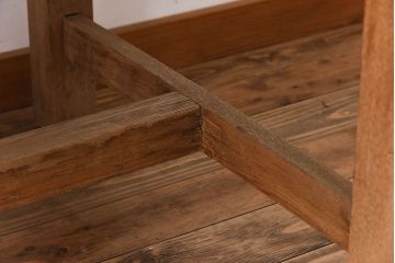 アンティーク家具　極厚天板　ナラ材製　木味　大きなアンティーク作業台(ダイニングテーブル)