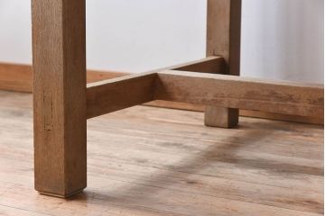 アンティーク家具　極厚天板　ナラ材製　木味　大きなアンティーク作業台(ダイニングテーブル)