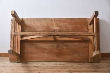 アンティーク家具　極厚天板　ナラ材製　木味　大きなアンティーク作業台(ダイニングテーブル)