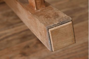 アンティーク家具　極厚天板　ナラ材製　木味　大きなアンティーク作業台(ダイニングテーブル)