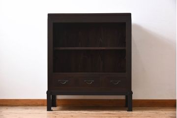 アンティーク家具　【H様購入分】古民具・骨董　三尺　明治大正期　重厚な鉄脚付き!水屋箪笥サイドボード(2)