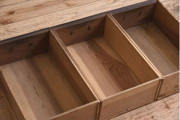 アンティーク家具　【H様購入分】古民具・骨董　三尺　明治大正期　重厚な鉄脚付き!水屋箪笥サイドボード(2)