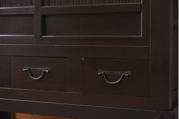 アンティーク家具　【H様購入分】古民具・骨董　三尺　明治大正期　重厚な鉄脚付き!水屋箪笥サイドボード(2)