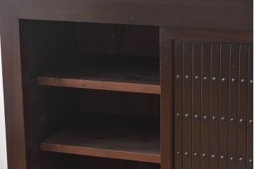 アンティーク家具　【H様購入分】古民具・骨董　三尺　明治大正期　重厚な鉄脚付き!水屋箪笥サイドボード(2)