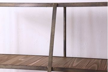 ラフジュ工房オリジナル　アイアンフレームのディスプレイラック(小)(陳列棚、飾り棚、オープンラック、アイアンシェルフ、店舗什器)(1)(R-023956)