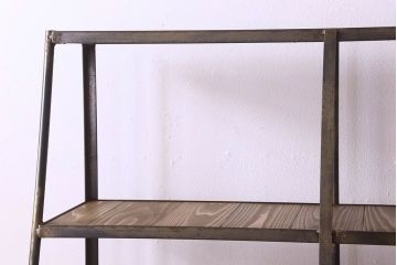 ラフジュ工房オリジナル　アイアンフレームのディスプレイラック(小)(陳列棚、飾り棚、オープンラック、アイアンシェルフ、店舗什器)(1)(R-023956)