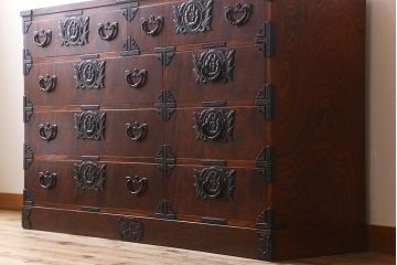 中古　岩谷堂箪笥　別注　白鳥2号総抽(衣装箪笥)(定価約65万円)