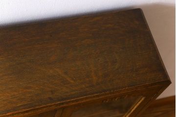 英国アンティーク家具　ビューローブックケース　オーク材