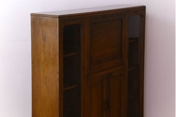 英国アンティーク家具　ビューローブックケース　オーク材