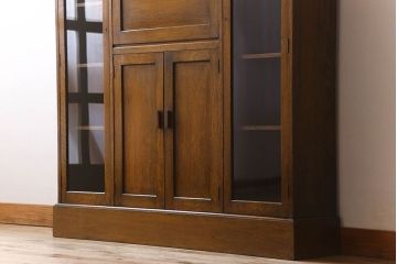 英国アンティーク家具　ビューローブックケース　オーク材