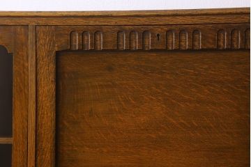 英国アンティーク家具　ビューローブックケース　オーク材