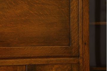 英国アンティーク家具　ビューローブックケース　オーク材