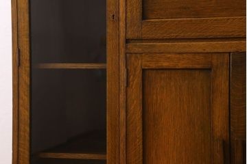 英国アンティーク家具　ビューローブックケース　オーク材