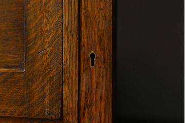 英国アンティーク家具　ビューローブックケース　オーク材