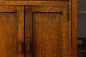 英国アンティーク家具　ビューローブックケース　オーク材