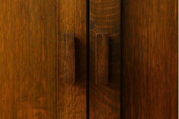 英国アンティーク家具　ビューローブックケース　オーク材