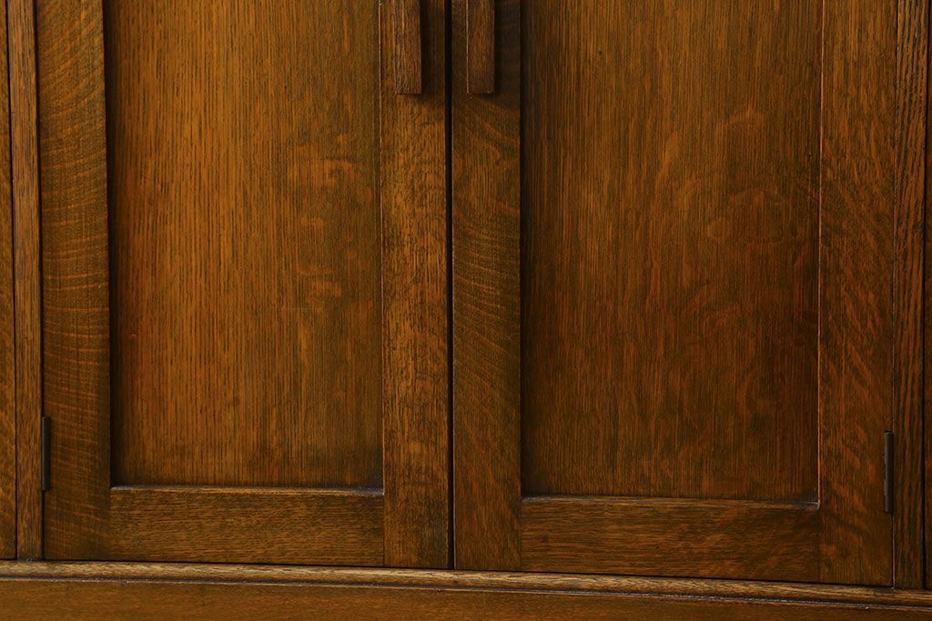 英国アンティーク家具　ビューローブックケース　オーク材