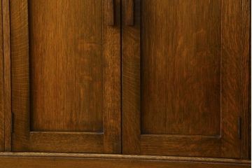 英国アンティーク家具　ビューローブックケース　オーク材