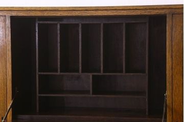 英国アンティーク家具　ビューローブックケース　オーク材