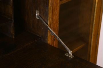 英国アンティーク家具　ビューローブックケース　オーク材