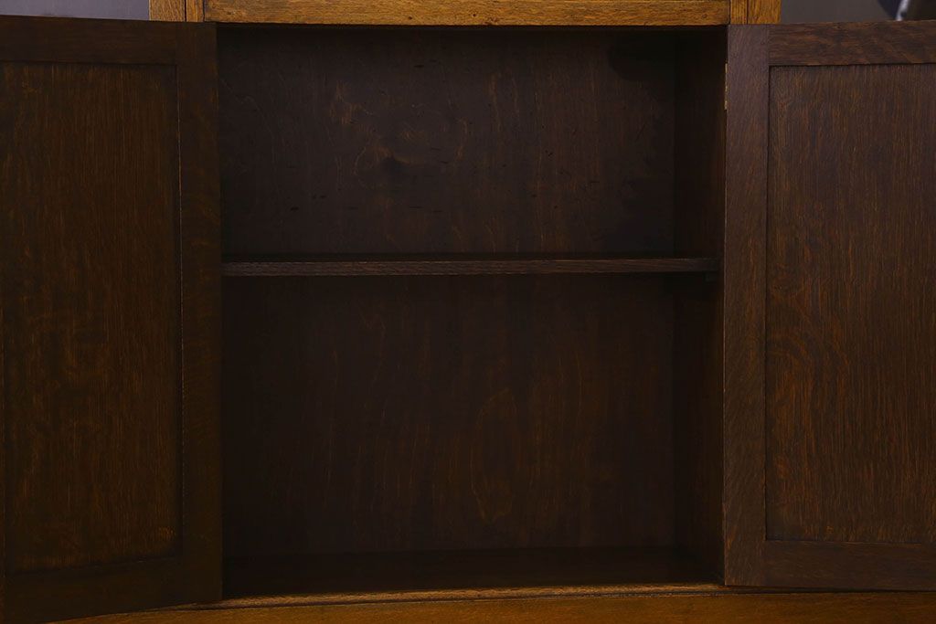 英国アンティーク家具　ビューローブックケース　オーク材