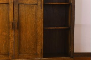 英国アンティーク家具　ビューローブックケース　オーク材