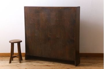 英国アンティーク家具　ビューローブックケース　オーク材