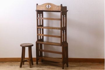 アンティーク家具　イギリスアンティーク　おしゃれなブックシェルフ オーク材