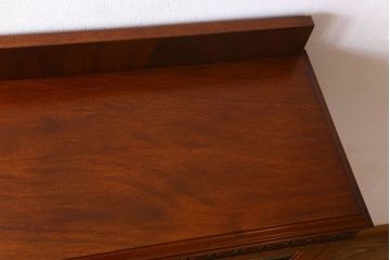 アンティーク家具　ベロア貼り!イギリスアンティークの猫脚キャビネット マホガニー材