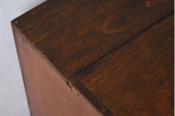 アンティーク家具　古い木のガラス引き戸収納棚　和製アンティーク