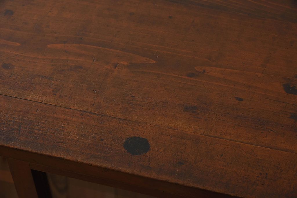 アンティーク家具　古い木のガラス引き戸収納棚　和製アンティーク