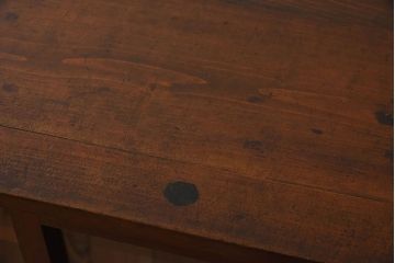 アンティーク家具　古い木のガラス引き戸収納棚　和製アンティーク