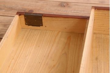 アンティーク家具　大正昭和期　檜材　古い木製のシンプルなアンティーク文机(片袖机)