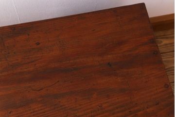 アンティーク家具　大正昭和期　檜材　古い木製のシンプルなアンティーク文机(片袖机)