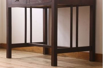 レトロ家具　昭和レトロ　引き出し2杯付き!古い平机(テーブル)(2)