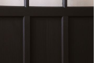 艶消しブラックペイント　和製アンティーク　ダイヤガラス入り!ガラス戸2枚セット