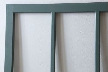 くすんだグリーン×グレーペイント!おしゃれなガラス戸2枚セット